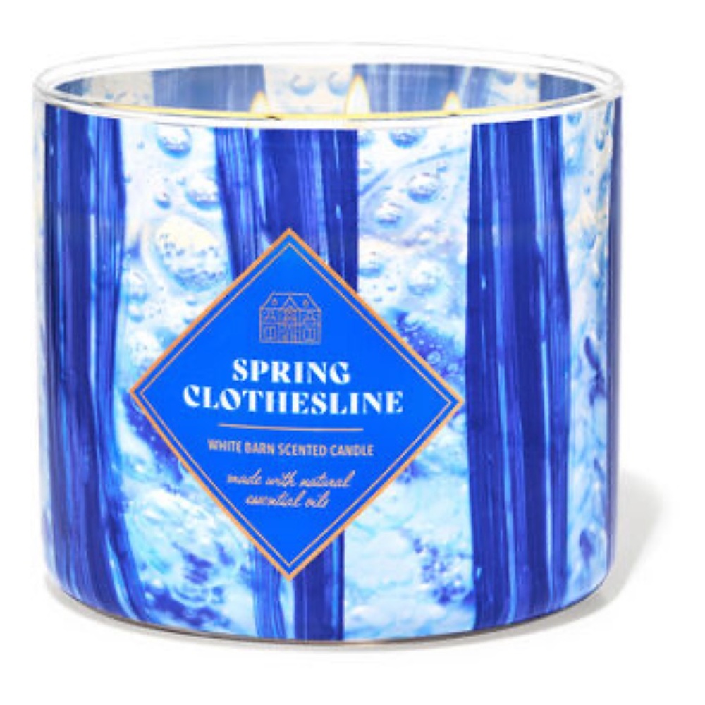 💙 BBW Spring Clothesline 3-Wick Candle NEW